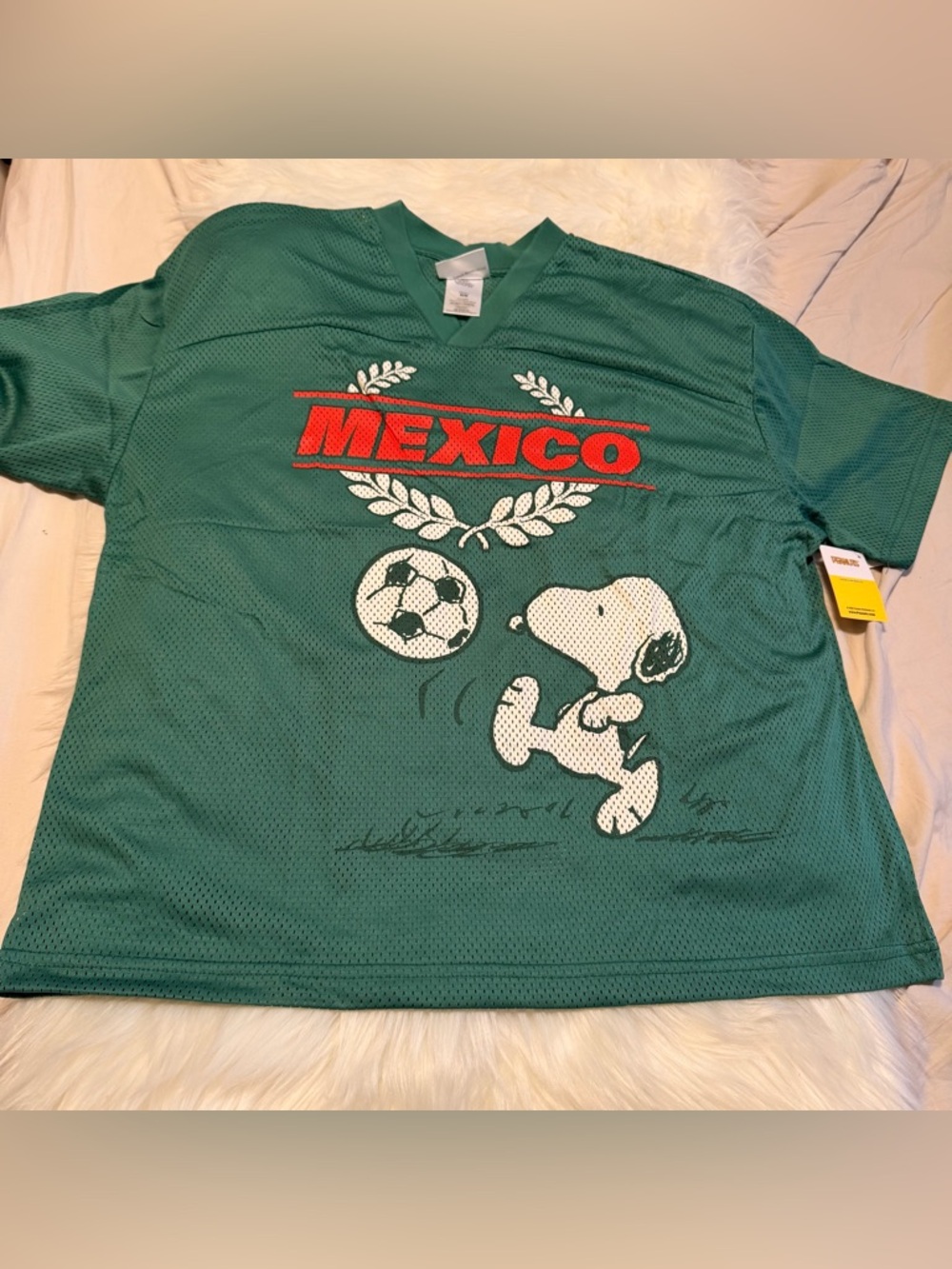 Peanuts Green Jersey with Red Mexico & White Snoopy Soccer